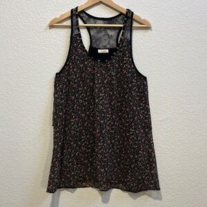 Freebird Floral Black Sleeveless Top